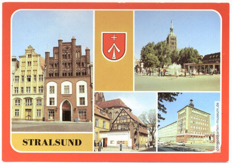 Wulflamhaus, Nikolaikirche, Kulturhistorisches Museum, Hotel "Baltic" - 1985