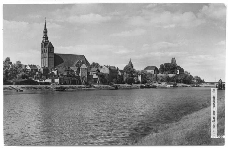 Blick über die Elbe auf Tangermünde - 1956