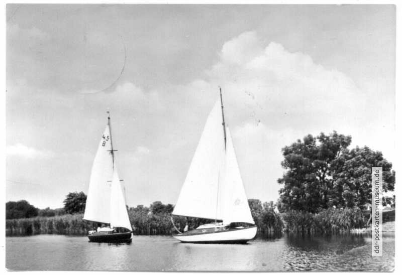 Segelboote auf der Uecker - 1971