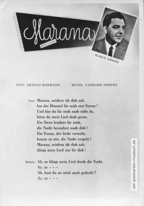 "Marana", Beguine von Klaus Gross / Anders / Bormann