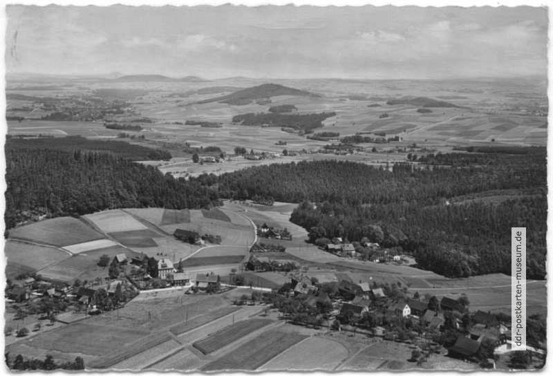 Blick vom Lauschehang zum Kurort Waltersdorf und Saalendorf - 1959