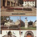 Markt mit Rathaus, Schulstraße, Plastik "Wanzleber Pflug", Rathausportal - 1989