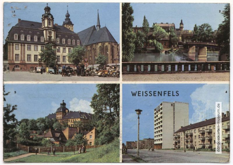 Rathaus, Brücke der DSF, Augustusburg, Neubauten Merseburger Straße - 1971
