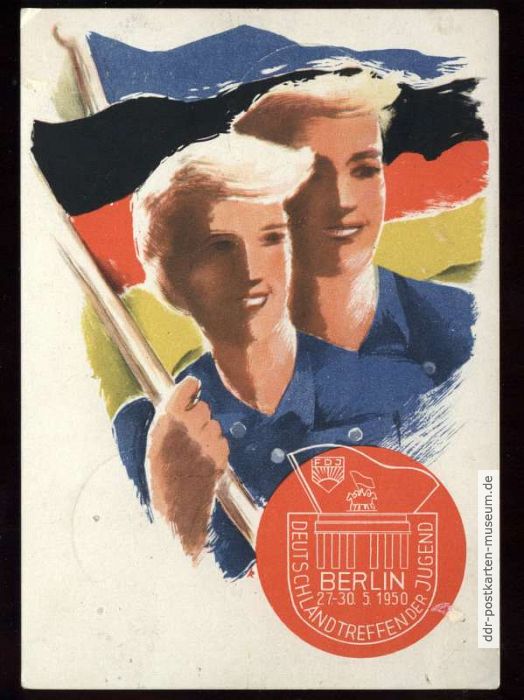 Propaganda-Postkarte für Deutschlandtreffen in Berlin - 1950