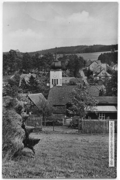 Wernesgrün, Blick zur Katholischen Kirche - 1958