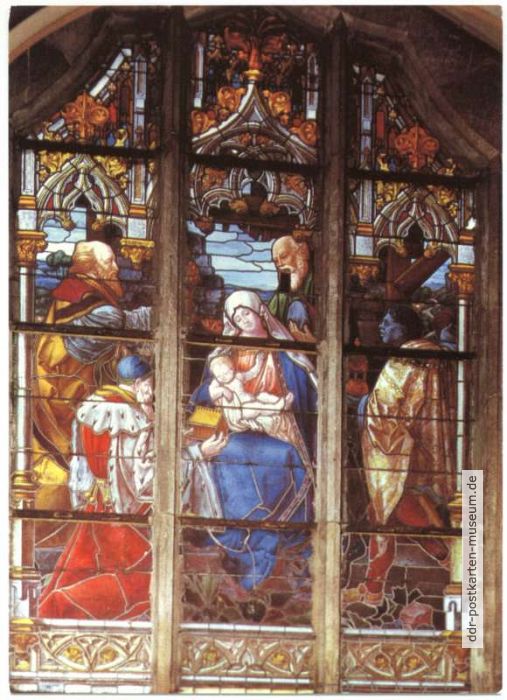 Schloßkirche, Darstellung "Christi Geburt" in Glasmalerei - 1983