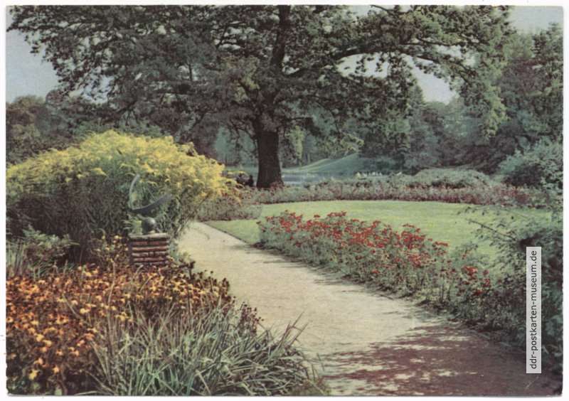 Wörlitzer Park, Roseninsel mit Sonnenuhr - 1960