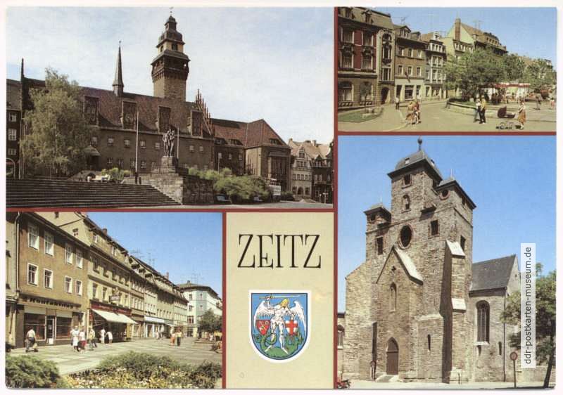 Rathaus, Dr.-Wilhelm-Külz-Platz, Straße der DSF, Michaeliskirche - 1990