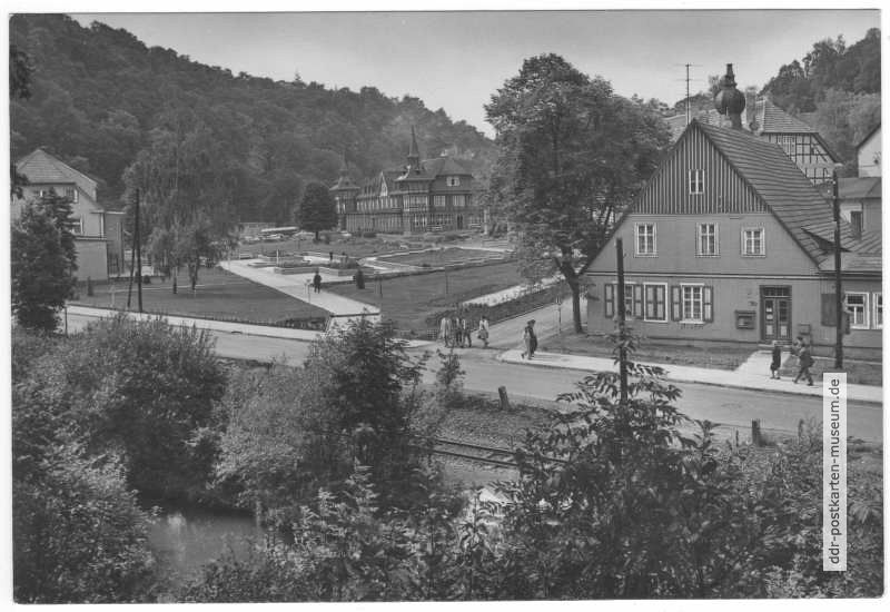 Harzgerode, Ortsteil Alexisbad mit Blick zum Ferienheim "Geschwister Scholl" - 1972
