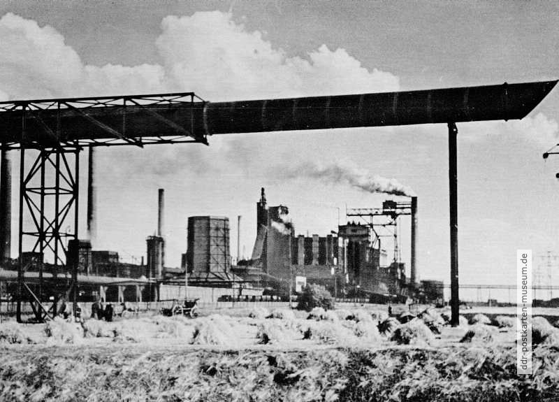 Blick zur Nordanlage des VEB Leuna-Werke "Walter Ulbricht" - 1959