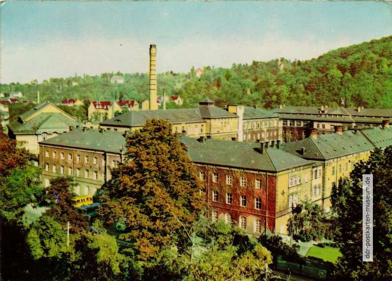 Blick auf das Betriebsgelände des VEB Porzellan-Manufaktur in Meißen - 1962