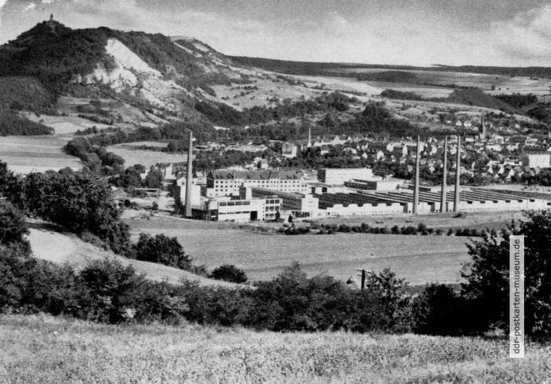 Blick auf das Betriebsgelände des VEB Porzellanwerk Kahla - 1969