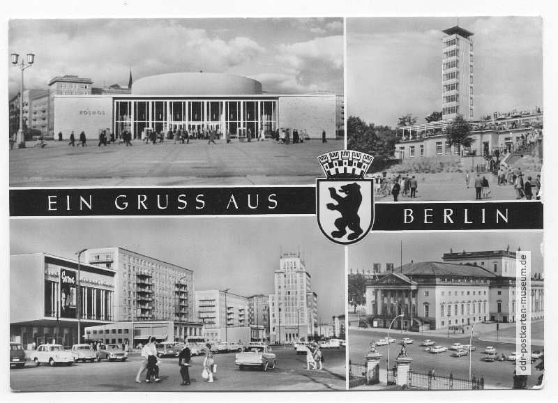 Kino Kosmos, Karl-Marx-Allee, Müggelturm, Staatsoper 1965