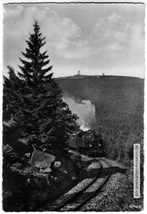 Brockenbahn auf der Rückfahrt vom Brocken - 1957