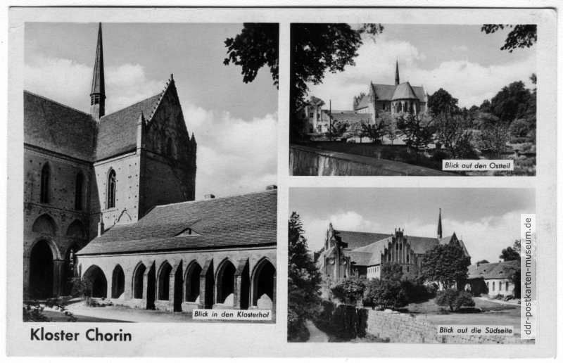 Klosterkirche vom Kloster Chorin, Blick auf den Ostteil, Blick auf die Südseite - 1960
