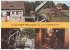 Spreewehrmühle mit Wehranlage, Wasserrad, Quetschstuhl - 1990