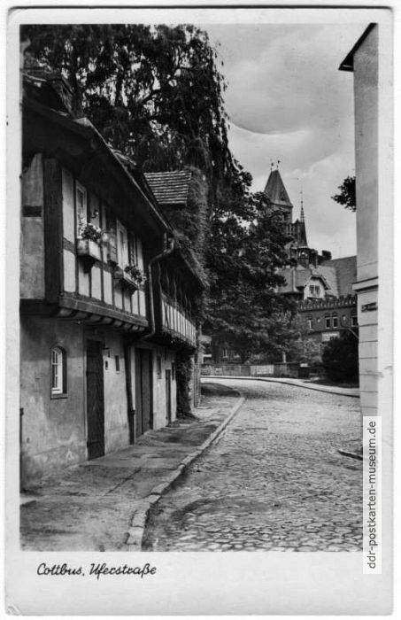 Fachwerkhäuser in der Uferstraße, Altstadt - 1955