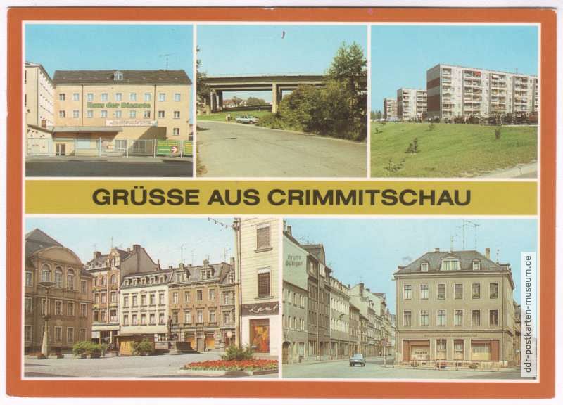 Haus der Dienste, Autobahnbrücke, Neubauten, Markt, Buchhandlung Silberstraße - 1986
