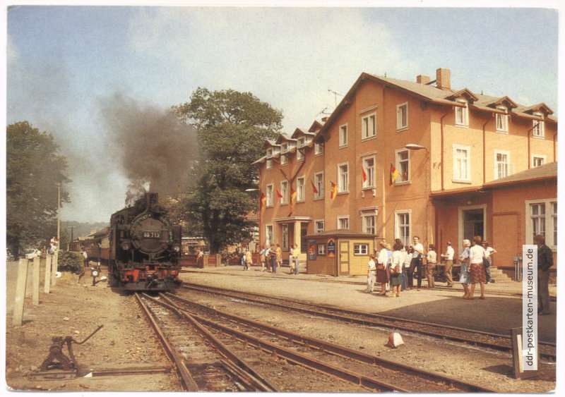 Schmalspurbahn Freital-Kipsdorf, Bahnhof Dippoldiswalde - 1988