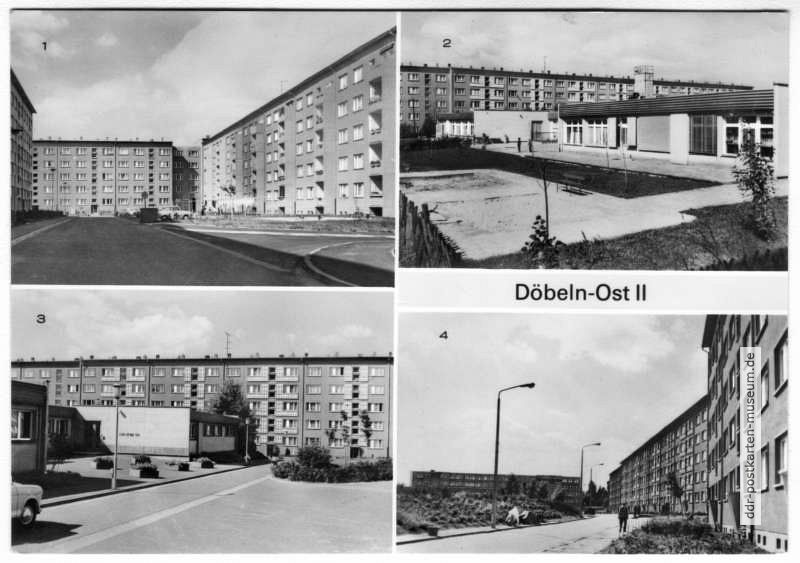 Döbeln-Ost II mit Wilhelm-Pieck-Straße, Kindergarten, Leninstraße - 1987