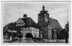 Marktplatz mit Rathaus und Kirche - 1957