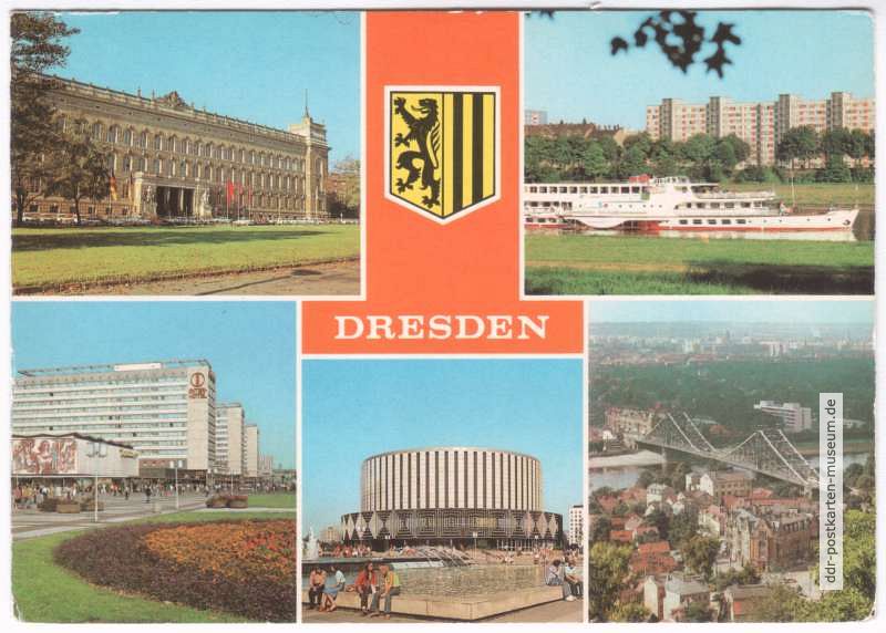 Bezirksgericht, Prager Straße, Kino, Elbbrücke - 1980