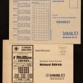 Drucksachen als Werbe- / Bestellkarte von Lotterie-Annahmestellen in Leipzig von 1950 (unten) und 1960