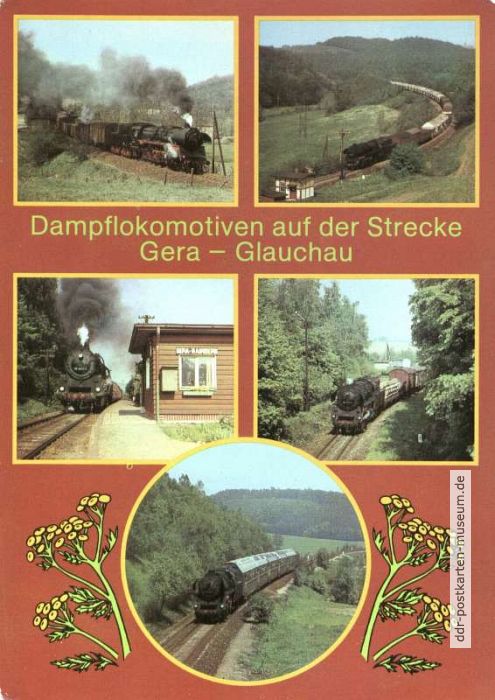 Dampfloks bei Gera-Kaimberg, am Haltepunkt Kaimberg, bei Dennheritz und Ronneburg - 1984