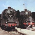 Dampfloks 01 137 und 03 001 im Bahnhof Radebeul West - 1986
