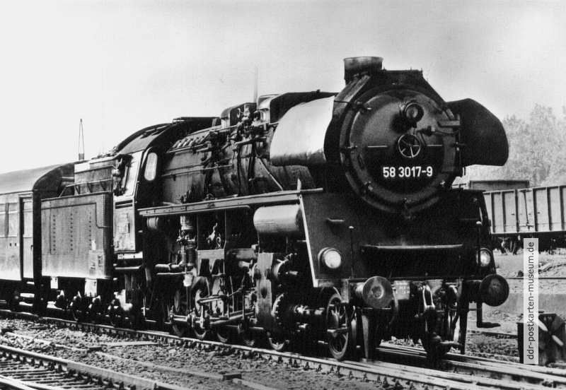 Dampflokomotive 58 3017-9 in Oelsnitz - 1985