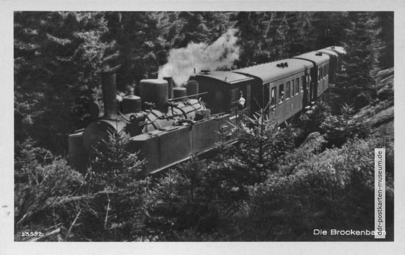 Brockenbahn beim Anstieg - 1953