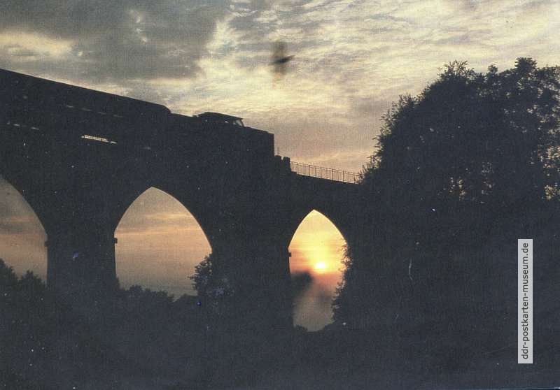 Viadukt im Erzgebirge, Abendstimmung - 1985