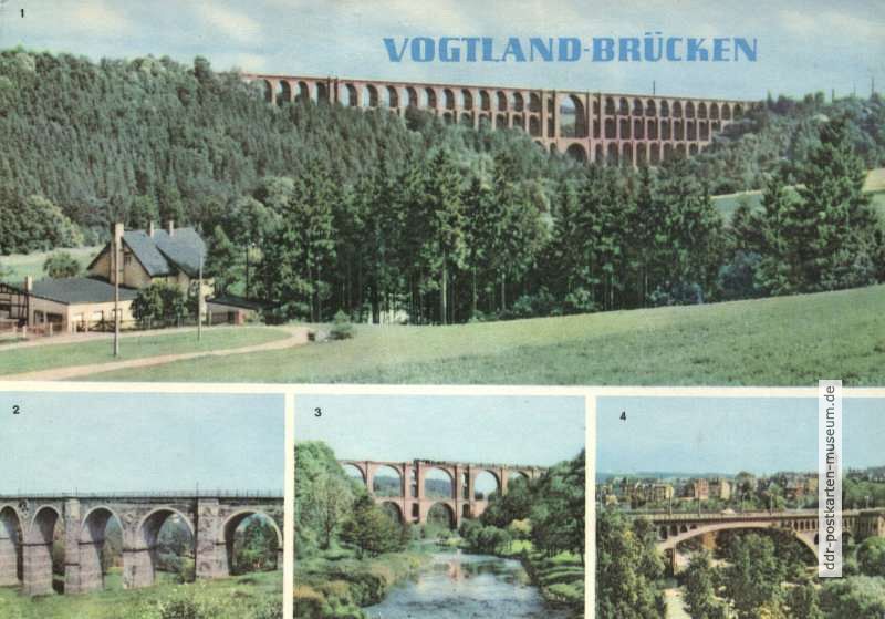 Vogtland-Brücken im Göltzschtal, Syratal, Elstertal und in Plauen - 1965