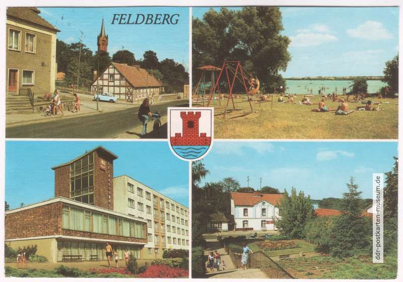 Fürstenberger Straße, Badestelle am Breiten Luzin, FDGB-Ferienheim, Rathaus - 1989
