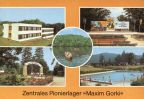 Zentrales Pionierlager "Maxim Gorki" - Bettenhaus, Freilichtbühne, Eingang, See, Freibad - 1983