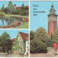 Goldfischteich im Schloßpark, Postamt, Wasserturm - 1968