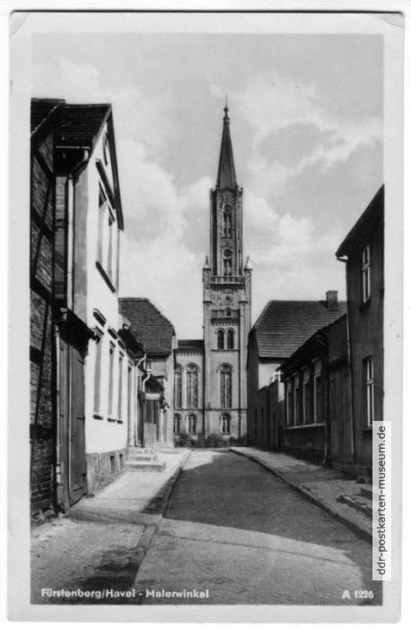 Malerwinkel mit Blick zur Stadtkirche - 1956