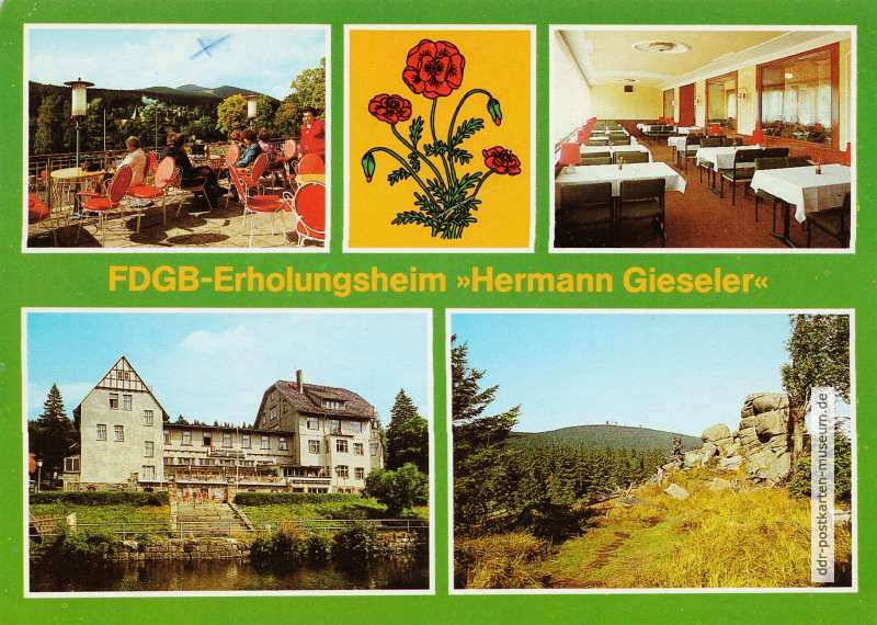 Schierke, FDGB-Heim "Hermann Gieseler" mit Terrasse und Veranda - 1985