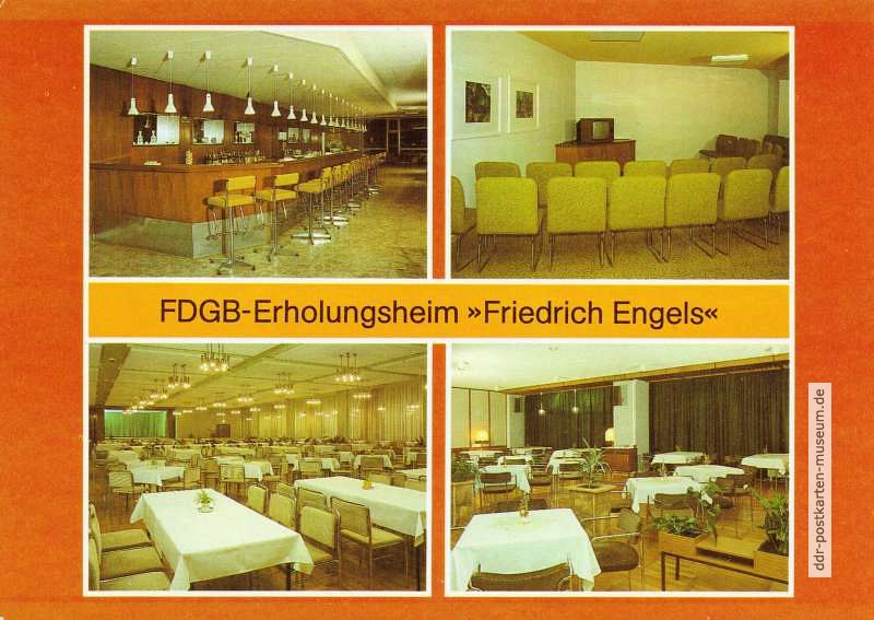 Templin, FDGB-Erholungsheim "Friedrich Engels" mit Bar, Fernsehraum und Restaurant - 1985