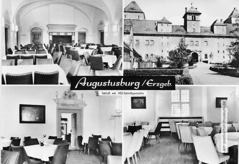 Augustusburg, Schloß mit HO-Schloßgaststätte -1975