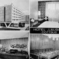 Cottbus, Hotel "Lausitz" mit Hotelzimmer, Hallenbar und Konferenzraum - 1972
