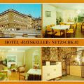Netzschkau, "Hotel Ratskeller" mit Frühstücksraum, Fernsehraum und Rezeption - 1983