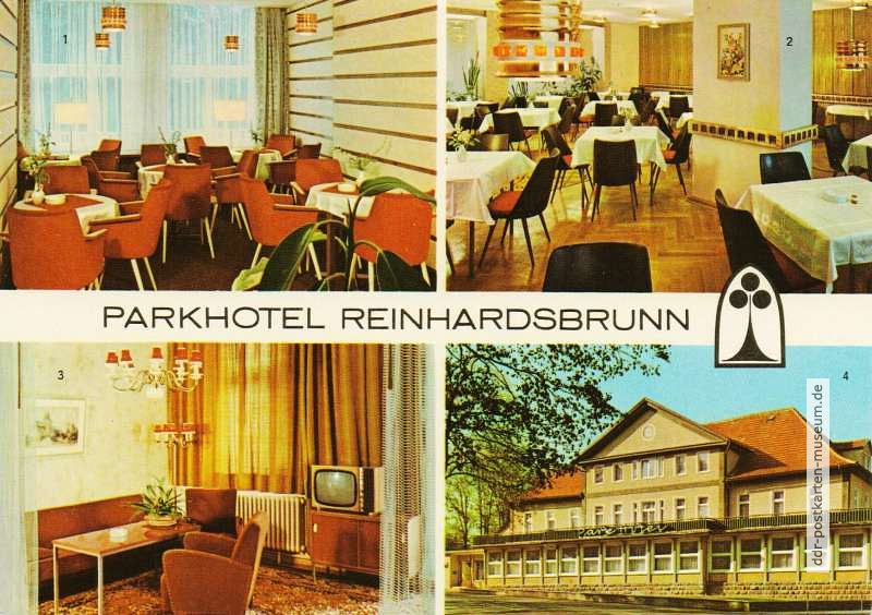 Reinhardsbrunn, Parkhotel des DDR-Reisebüro mit Mokkastube, Restaurant und Appartement - 1976