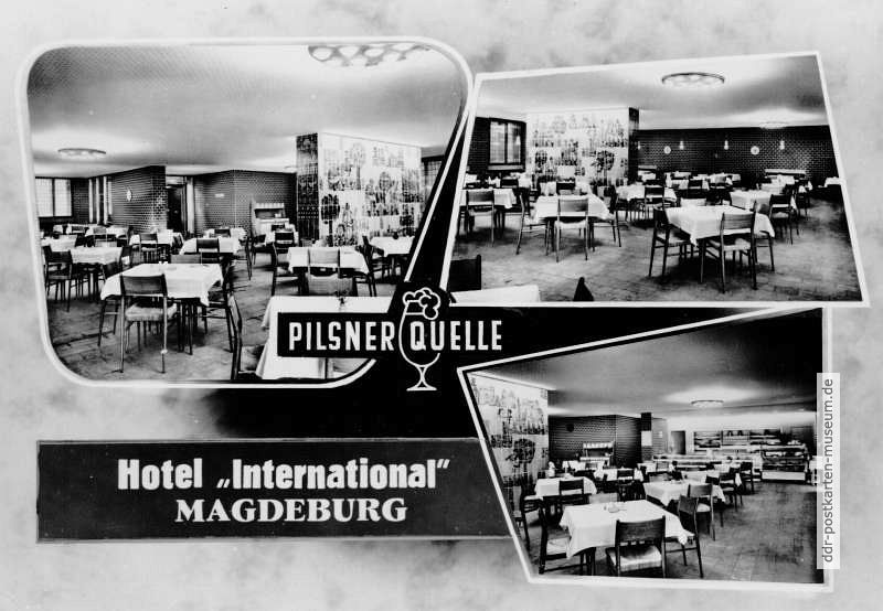 Magdeburg, Bierlokal "Pilsner Quelle" im Hotel "International" - 1963
