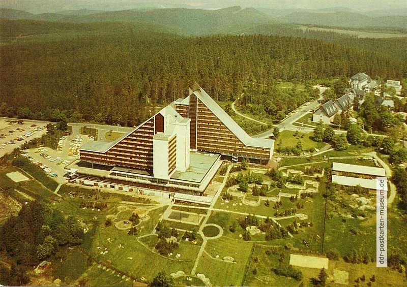 Oberhof, Interhotel "Panorama" aus der Vogelperspektive - 1987