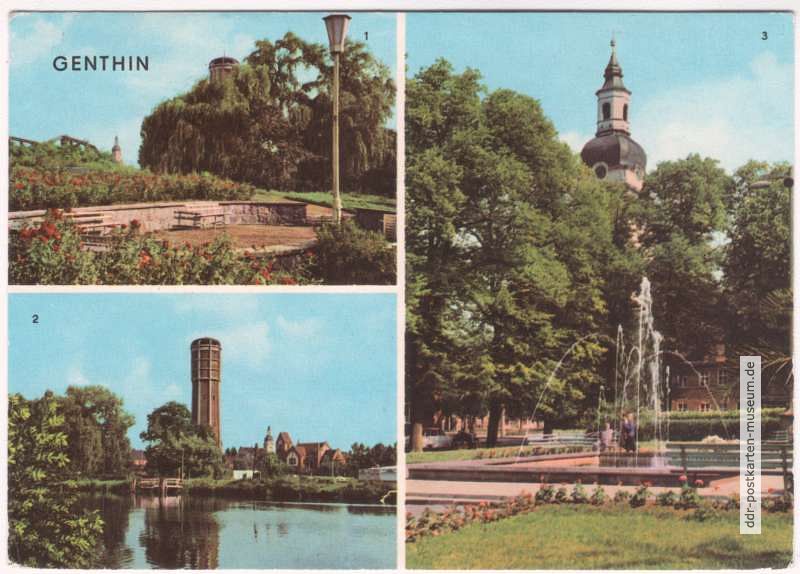 Stadtpark, Wasserturm, Ernst-Thälmann-Platz - 1975