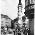 Blick zum Rathaus, Parkplatz auf dem Markt - 1976