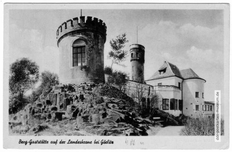 Berg-Gaststätte auf der Landeskrone bei Görlitz - 1952