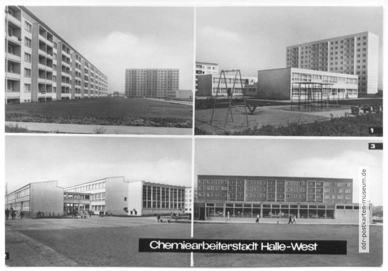 Neubauten der Chemiearbeiterstadt Halle-West - 1967