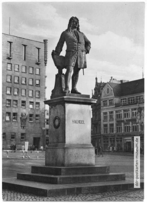 Händel-Denkmal auf dem Marktplatz - 1963